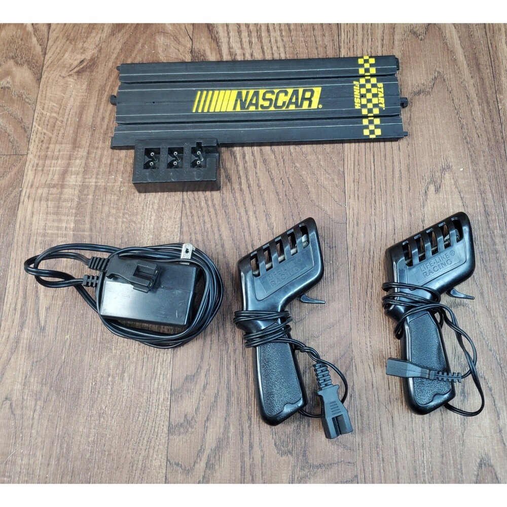 Life-Like Racing Nascar Slot Car Controllers & Power Adaptor 9” Power Track